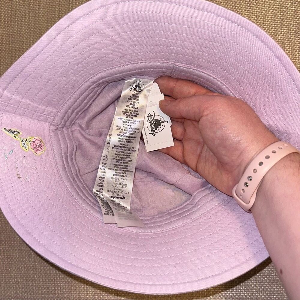 Disney Parks Pastel Trendy Lilac Embroidered Princess Dreamer Bucket Hat NWT - Picture 5 of 5
